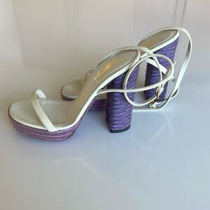 Ysl purple rattan sandal